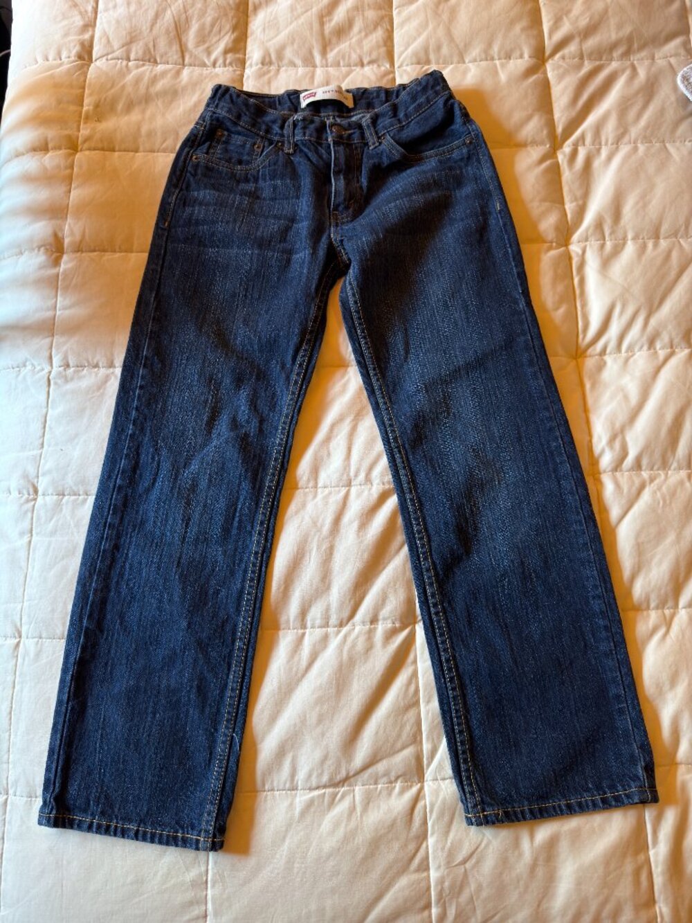 Levis 505 Jeans Boys Youth 12 Regular Dark Denim Cotton 26” x 26”‎ Dark Denim